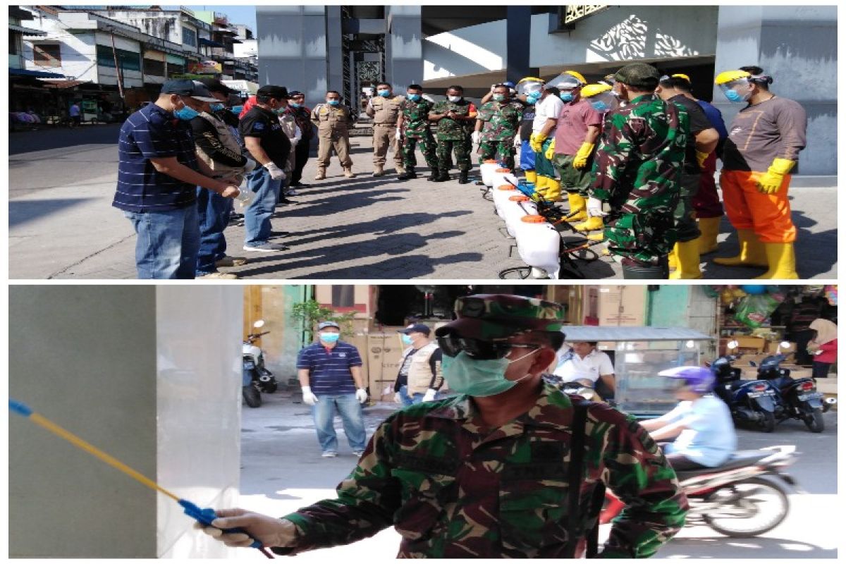 Pemkot Tebing Tinggi semprot sarana umum pasar dan rumah ibadah