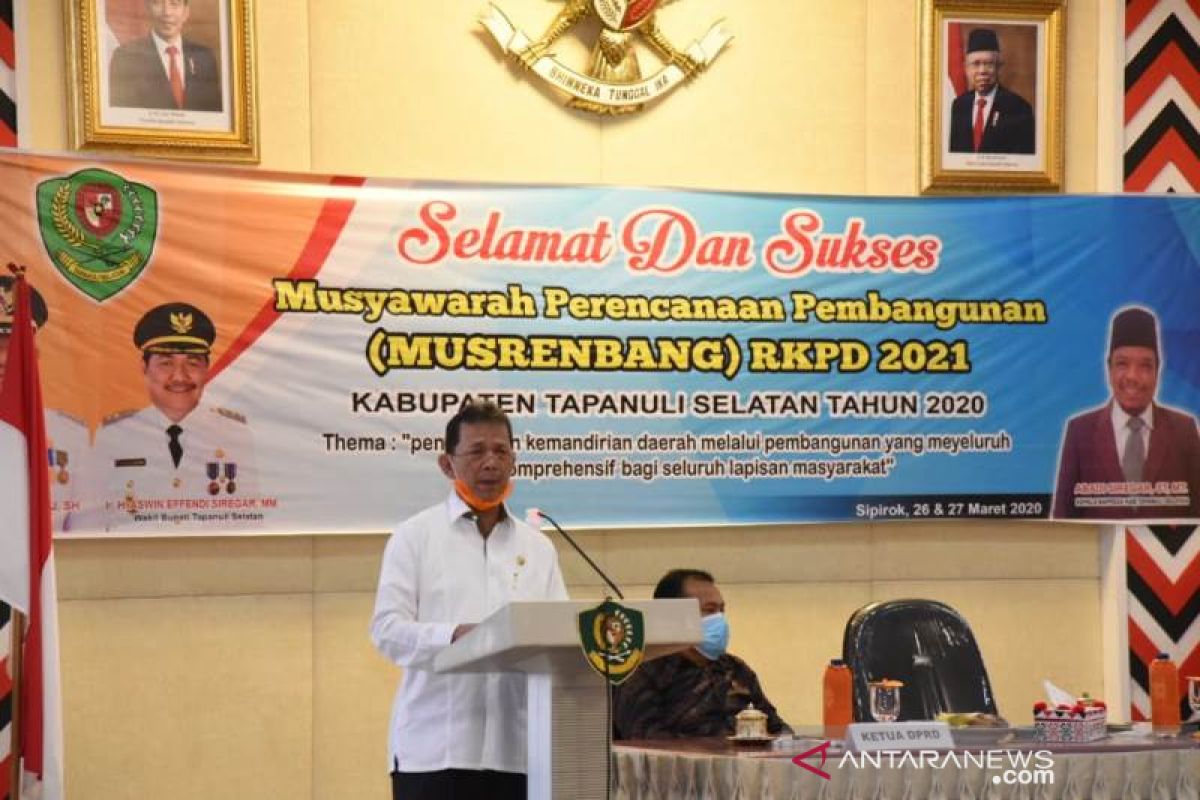 Bupati Tapsel buka  musrenbang RKPD tahun 2021