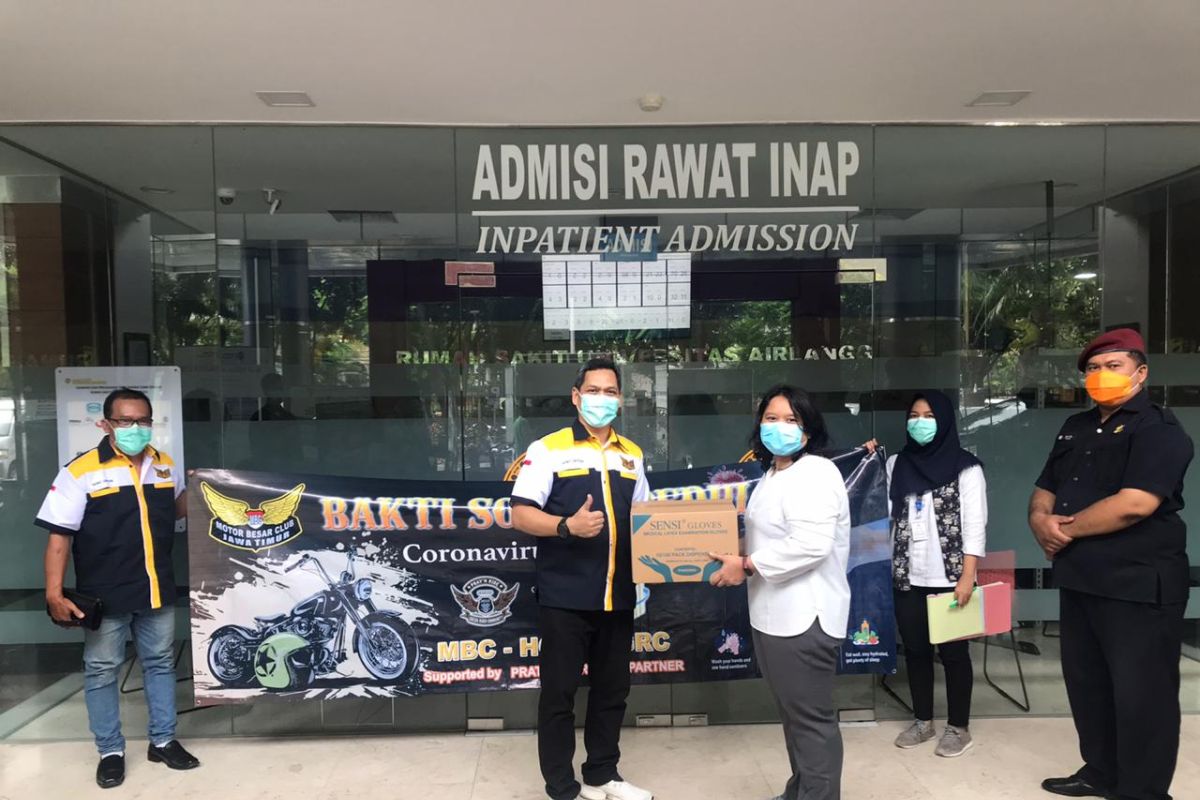 Motor Besar Club Jawa Timur sumbang APD untuk tenaga medis di RSUA