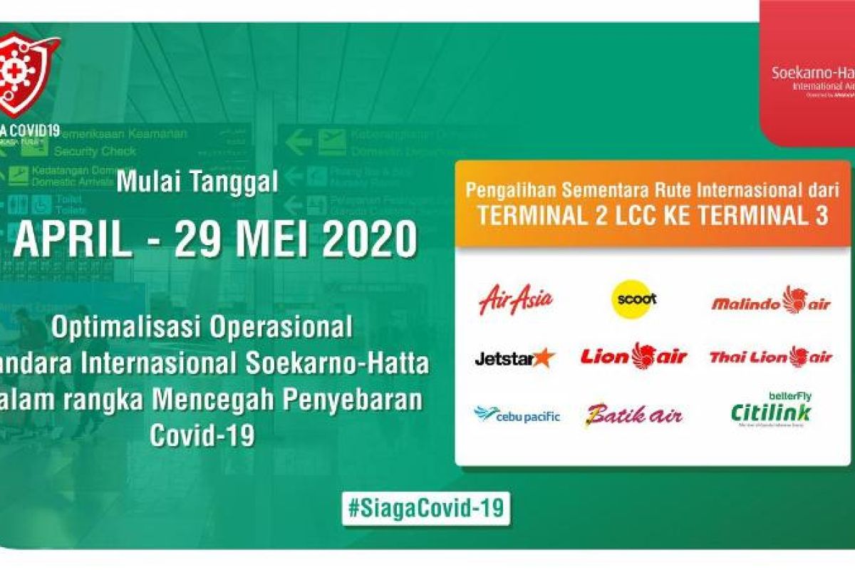 AP II: Operasional Terminal 1 dan 2 Soetta dibatasi mulai 1 April 2020