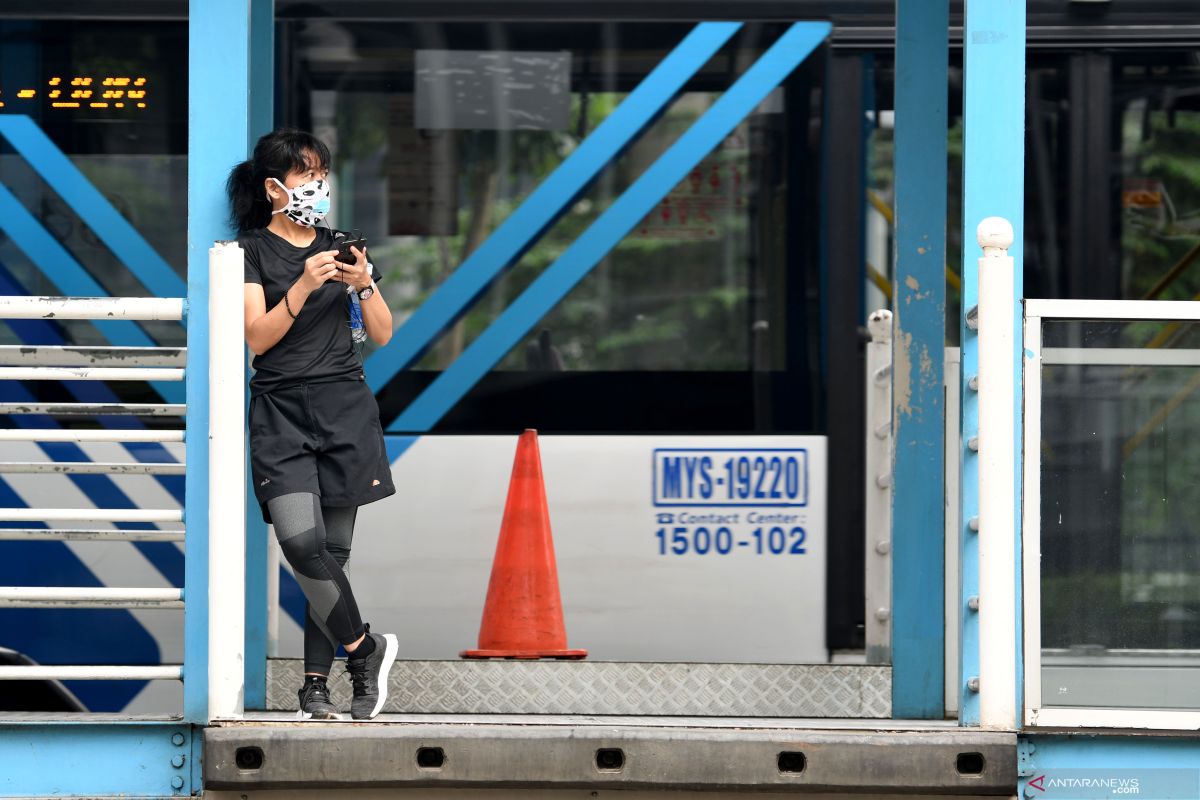 PT TransJakarta requires all passengers to wear masks to prevent of COVID-19