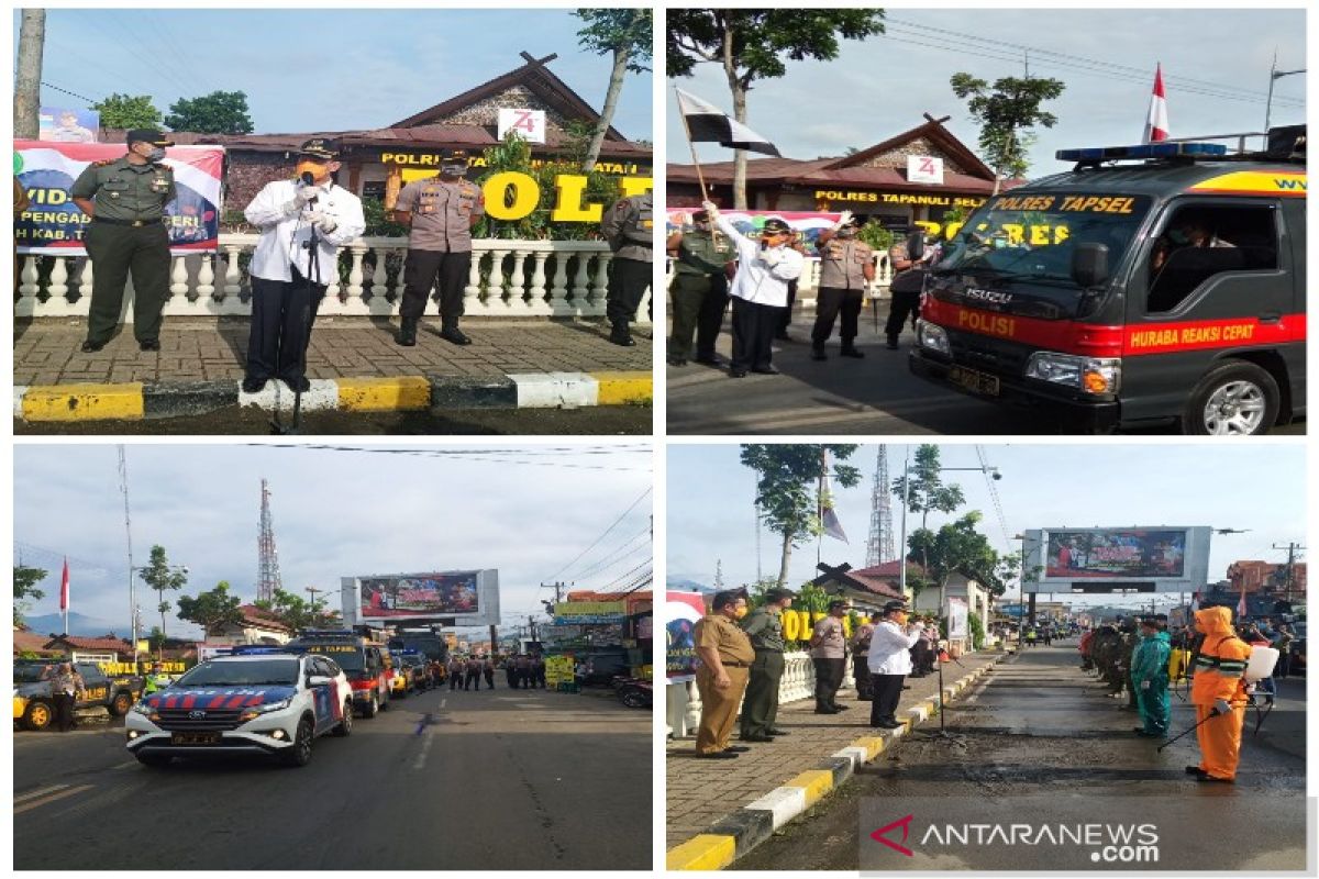 Penyemprotan disinfektan serentak di Tapanuli Selatan