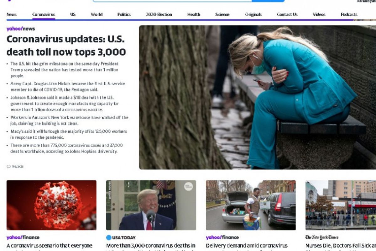 Yahoo hadirkan kanal informasi seputar corona