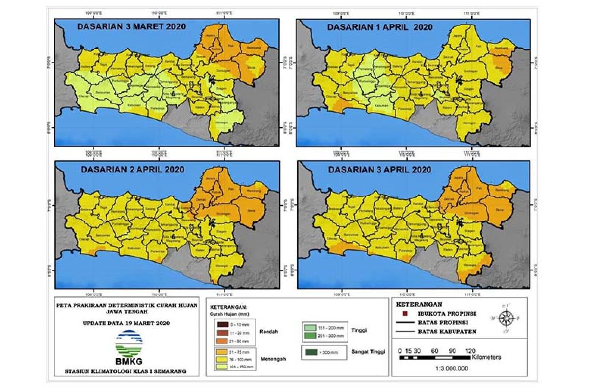 Jateng selatan-pegunungan tengah masuki masa transisi, sebut BMKG