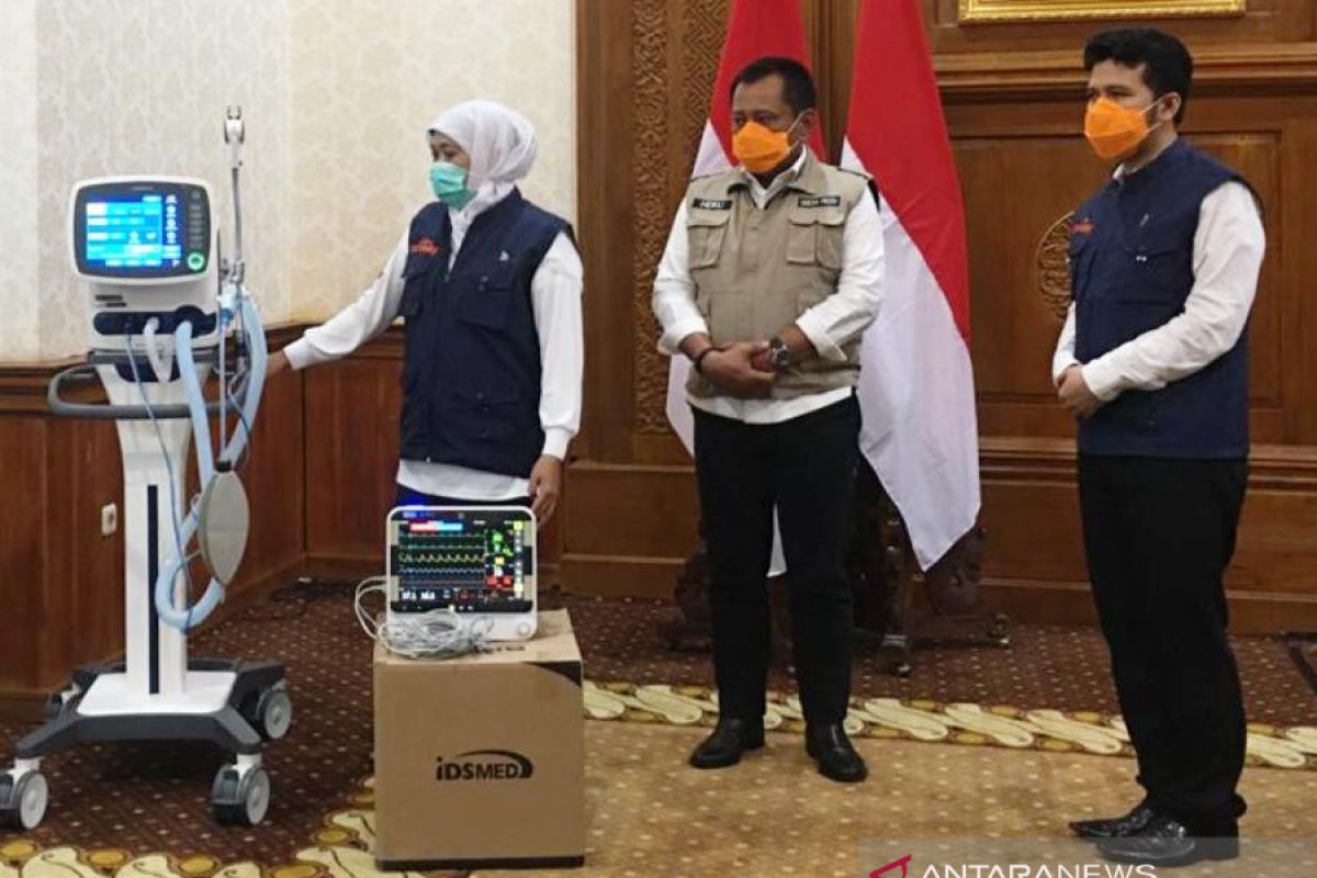 Pemprov Jatim terima bantuan 16 ventilator untuk penanganan pasien corona