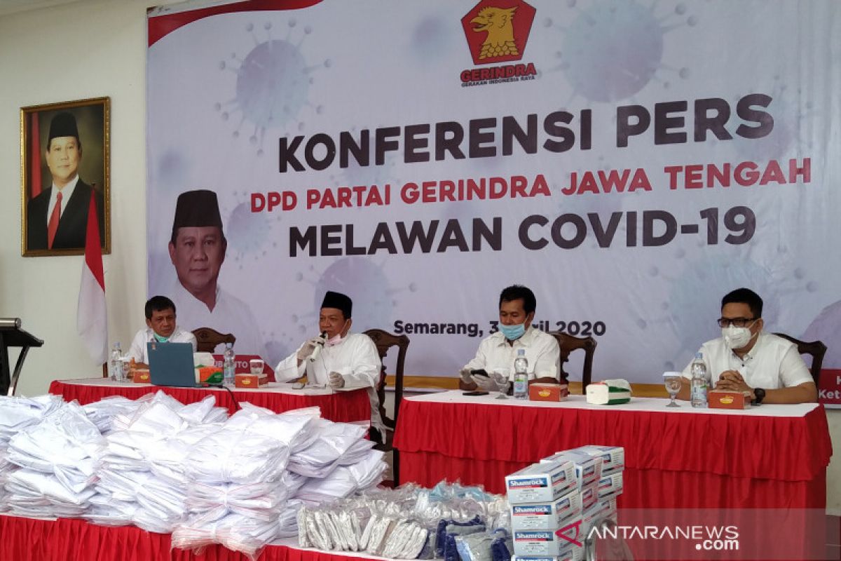 Kader Gerindra Jateng diinstruksikan bantu pemerintah tangani COVID-19