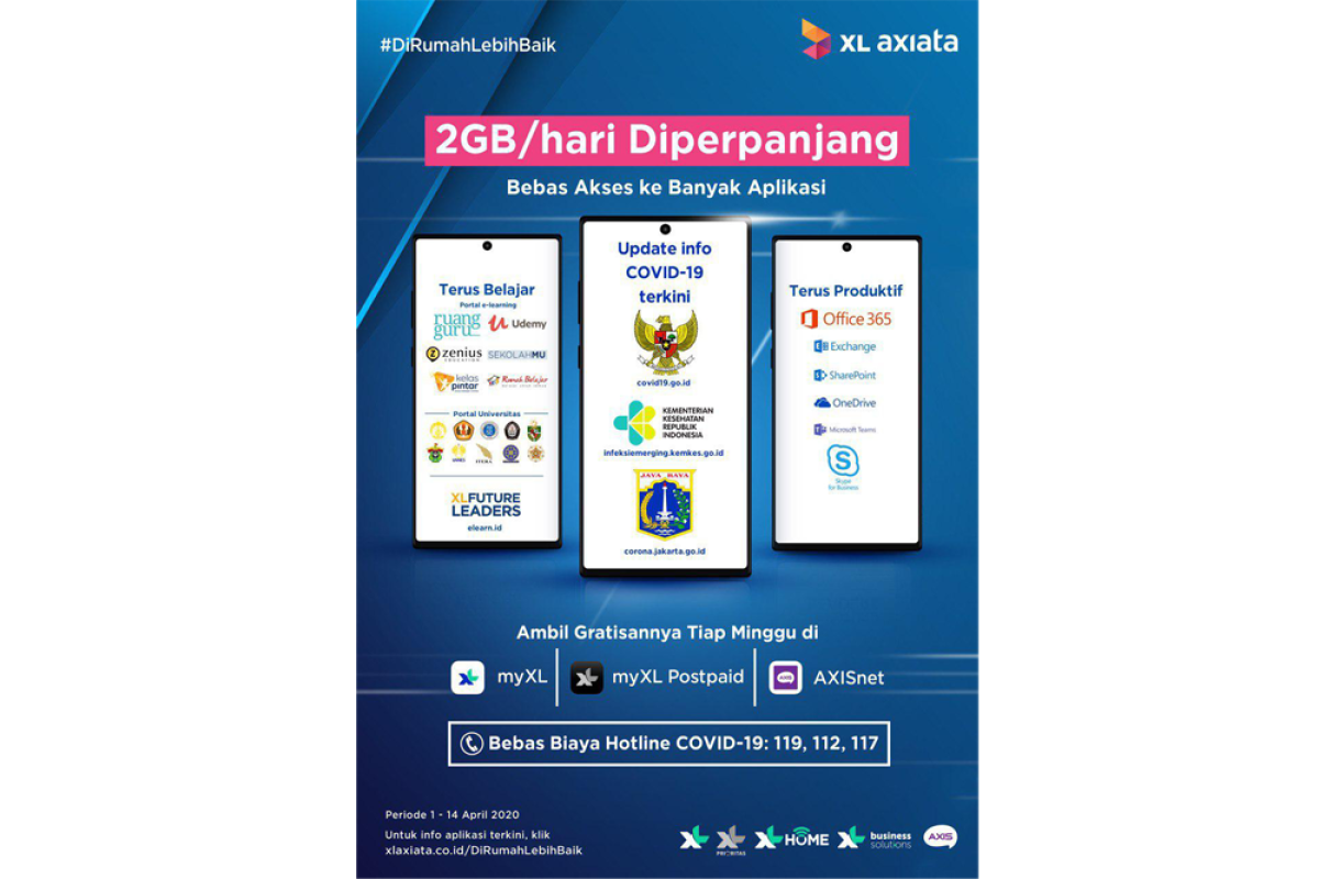 XL Axiata perpanjang gratis akses 2GB per hari