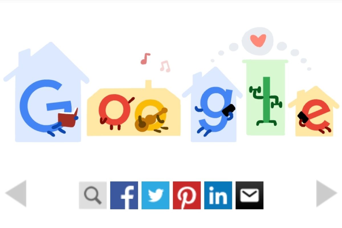 Google Doodle mendukung beraktivitas di rumah