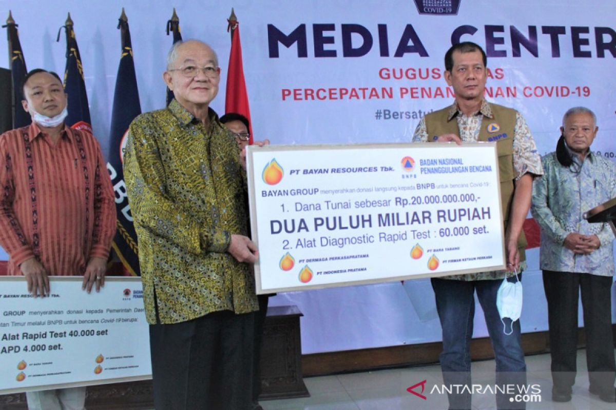 Bayan Resources salurkan bantuan penanggulangan COVID-19 kepada BNPB