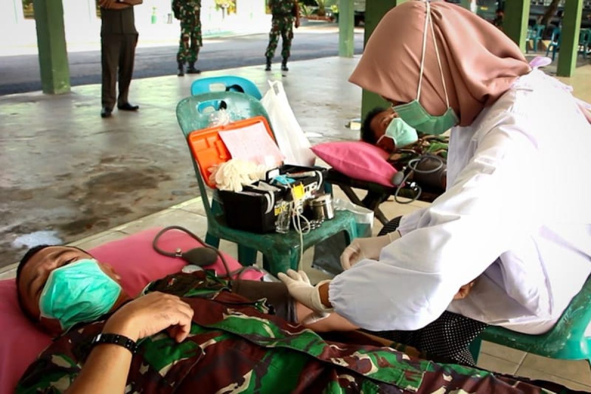 Stok darah menipis, Kodim Aceh Timur donor darah