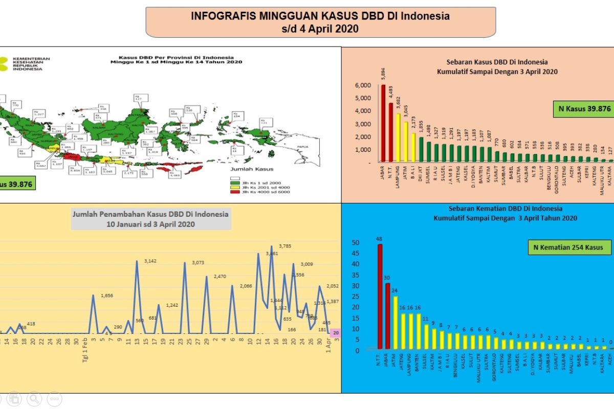 Kemenkes : 254 jiwa meninggal dunia akibat DBD di Indonesia di tengah pandemi COVID-19