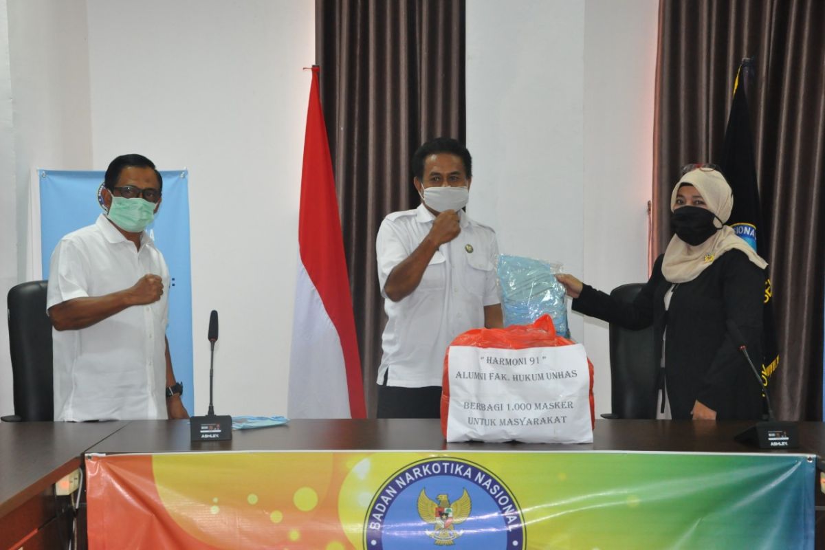 BNN Sulsel dan FH Unhas akan bagikan 1.000 masker untuk masyarakat