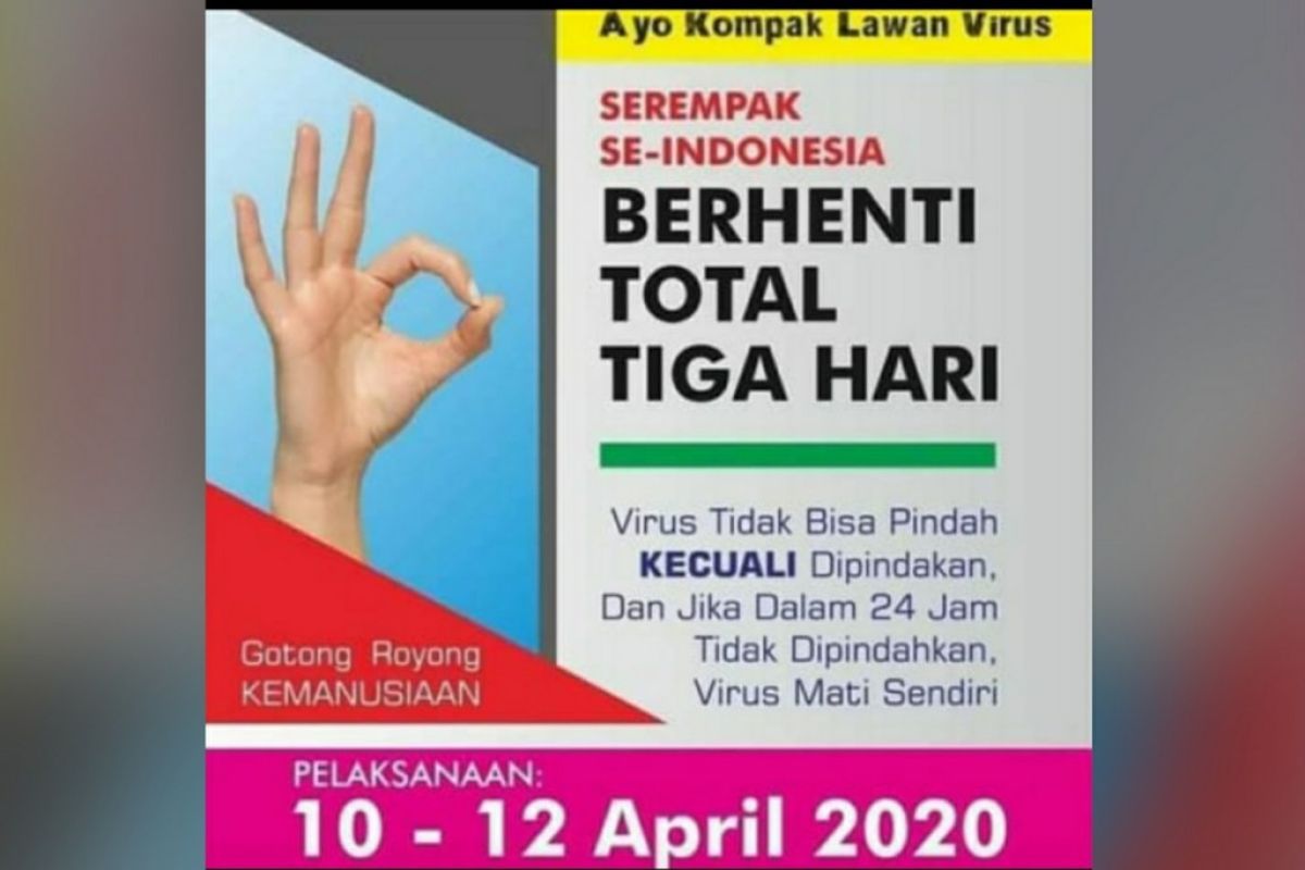 Postingan di medsos ajakan 3 hari berhenti aktivitas hoaks