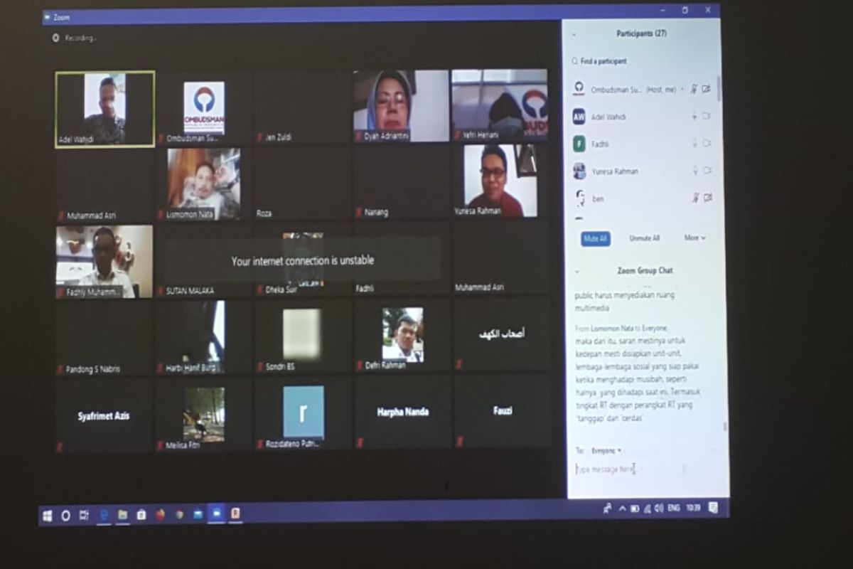 Ombudsman Sumbar terima pengaduan masyarakat melalui video call