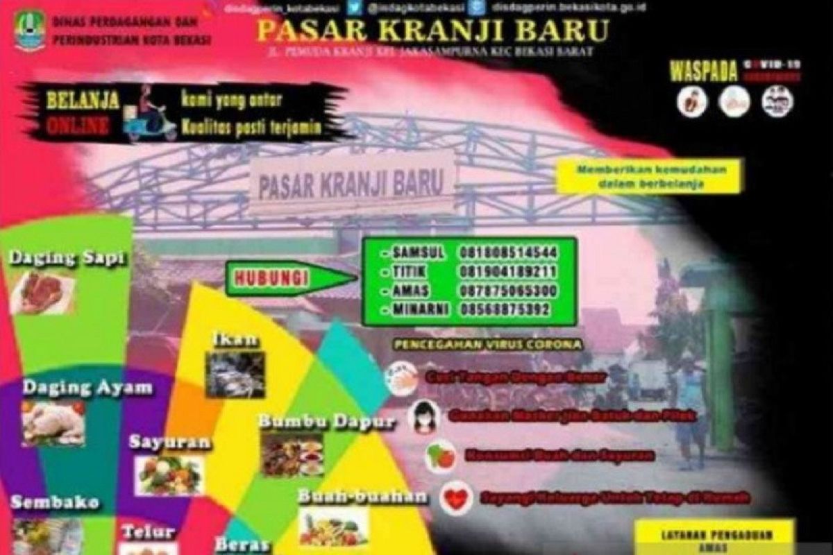 11 pasar tradisional di Bekasi terapkan sistem transaksi daring