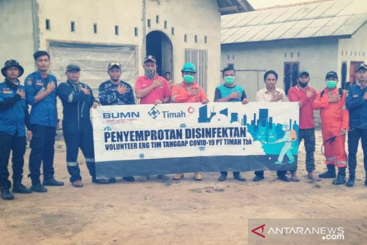 ERG PT Timah Tbk Kian Gencar Semprot Disinfektan Cegah Penyebaran COVID- 19