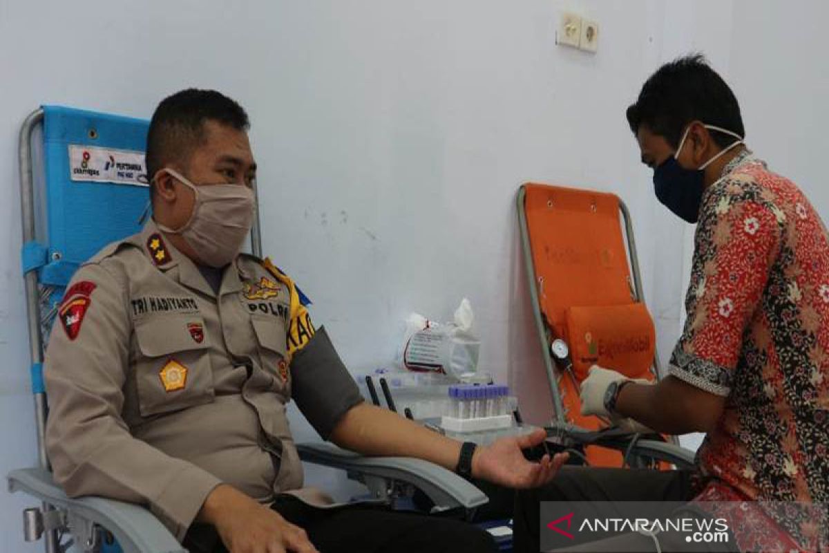 Polres Aceh Utara sumbang darah 48 kantong