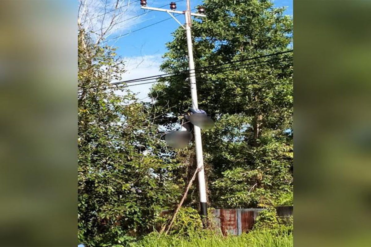 Teknisi instalasi listrik tewas tersetrum di atas tiang