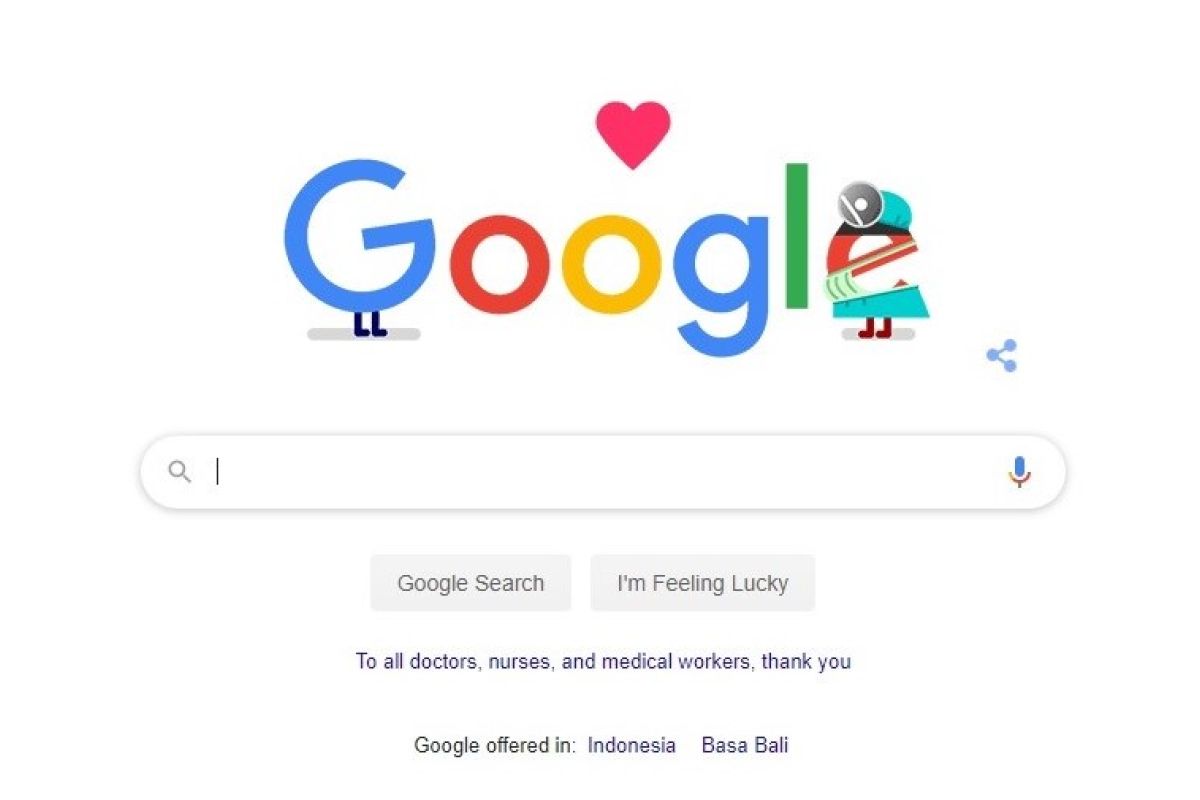 Ucapan terima kasih dari Google Doodle untuk para tenaga medis