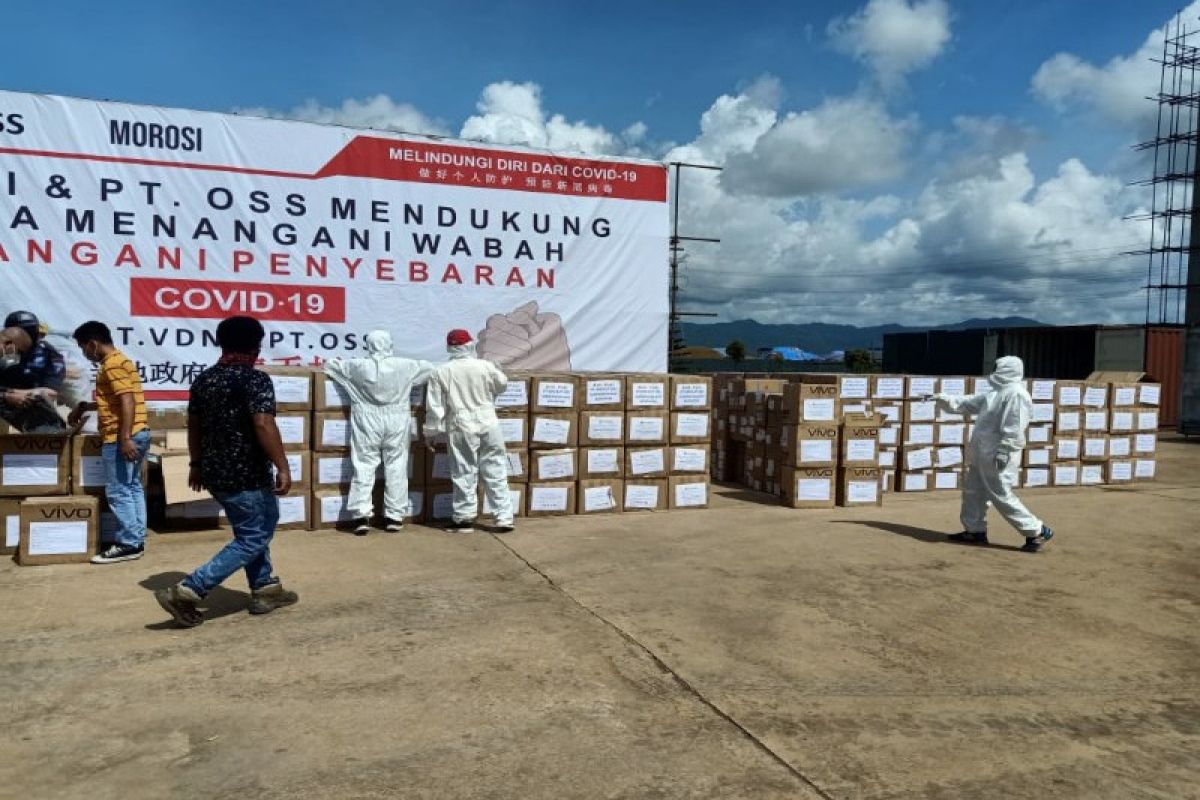Sulawesi Tenggara terima bantuan 505.000 masker medis dari PT VDNI-PT OSS