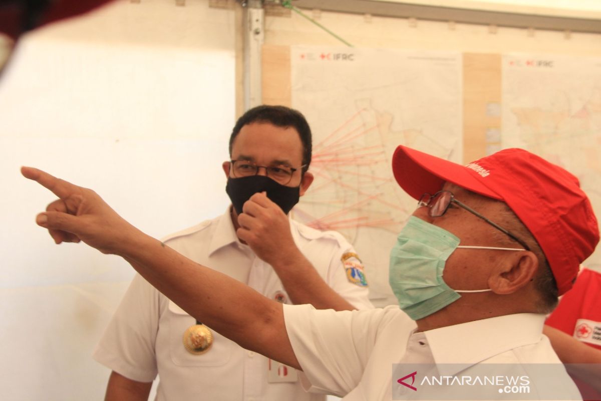 JK bersama Anies tinjau gudang logistik darurat PMI