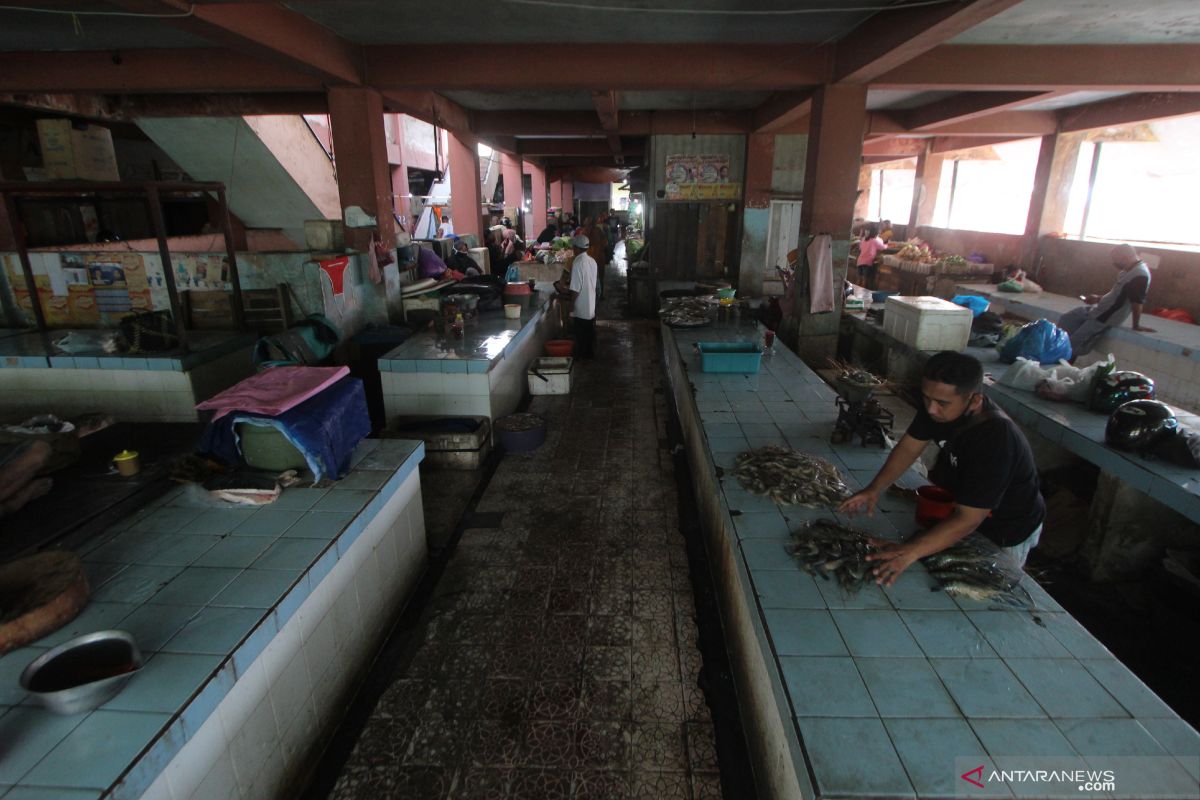 Pasar tradisional di Banjarmasin sepi  saat PSBB