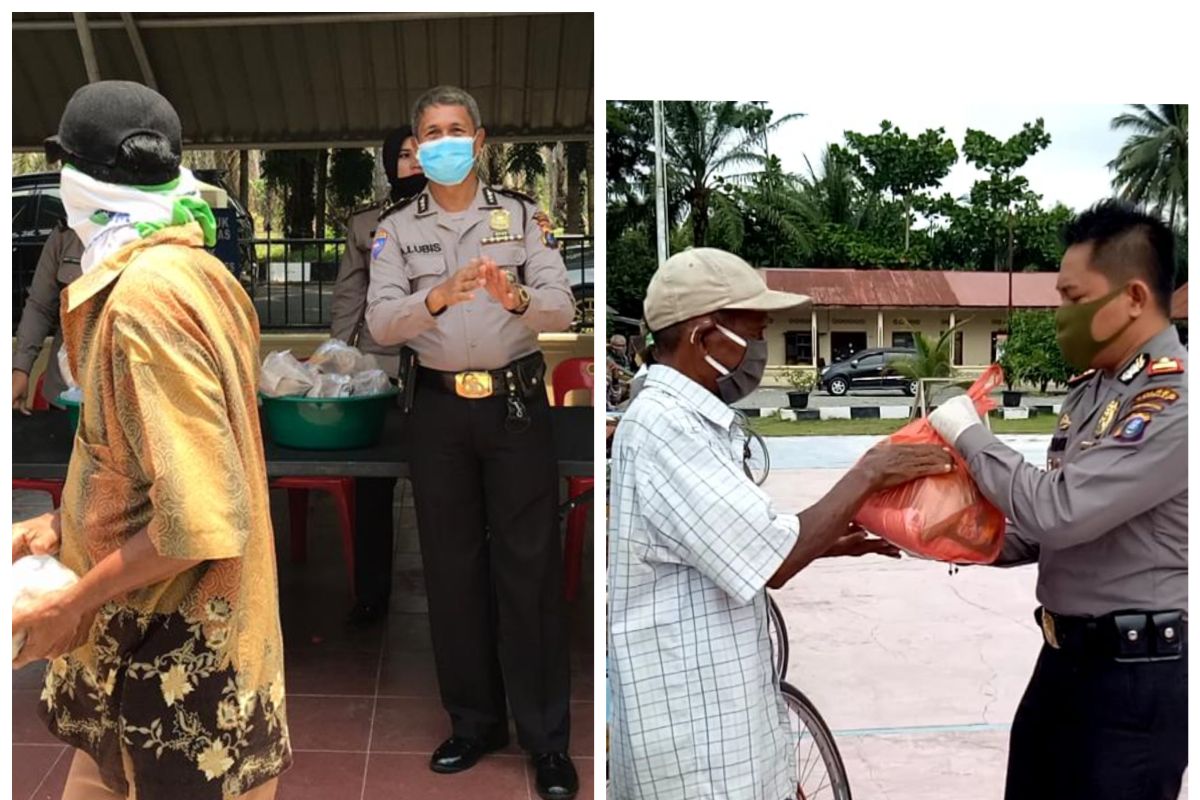 Polres Langkat dan Polsek Tanjung Pura bantu warga kurang mampu