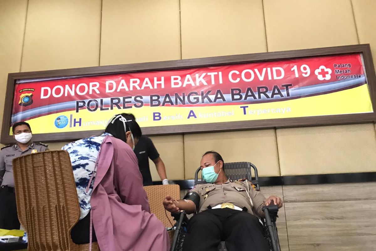 Bantu PMI, Polres Bangka Barat gelar aksi donor darah