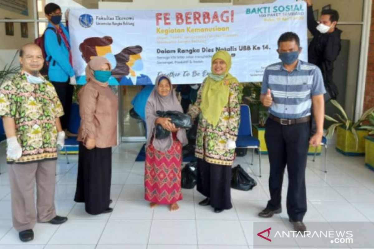 Universitas Bangka Belitung bagikan 103 paket sembako