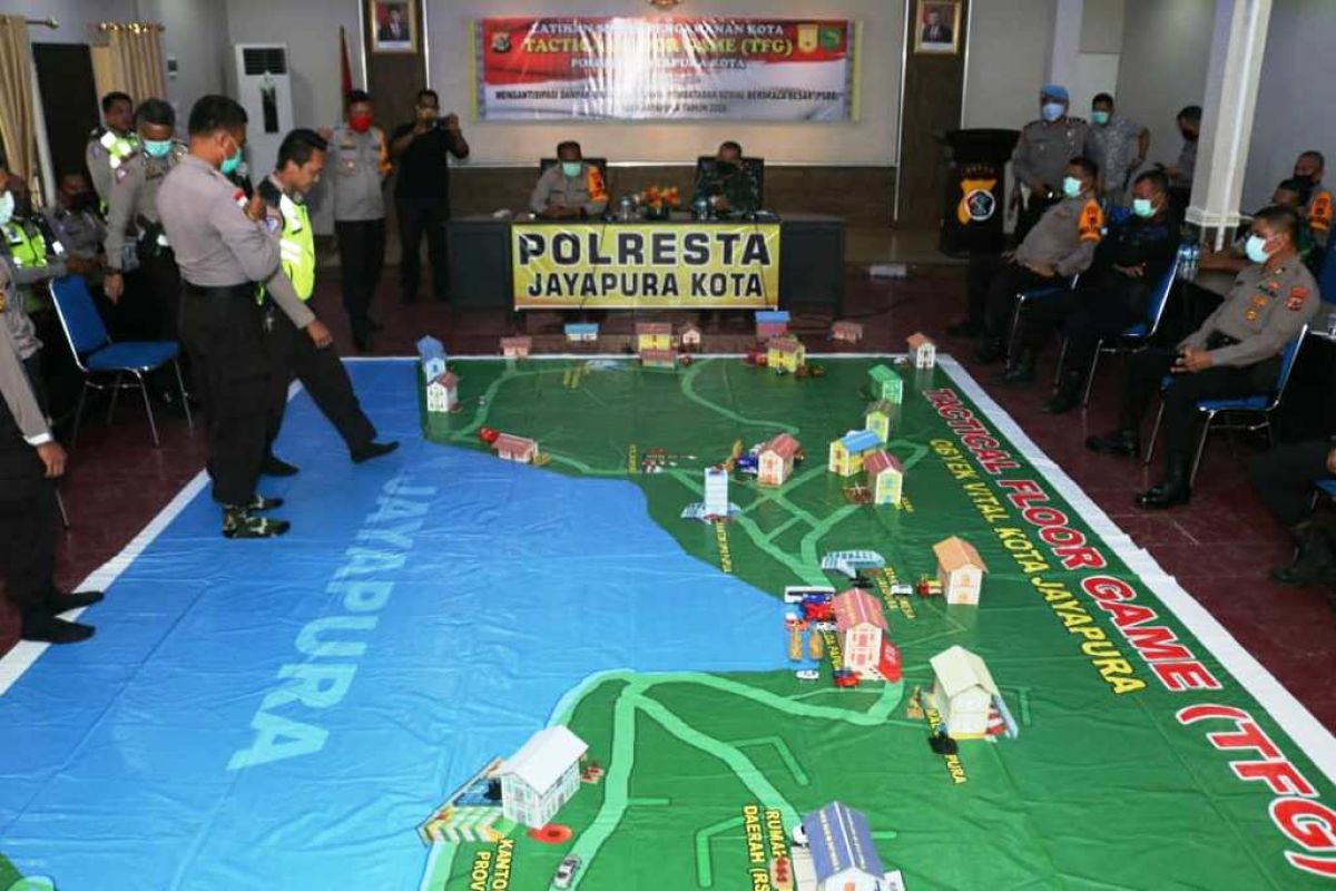 Polresta Jayapura Kota latihan TFG antisipasi PSBB cegah corona