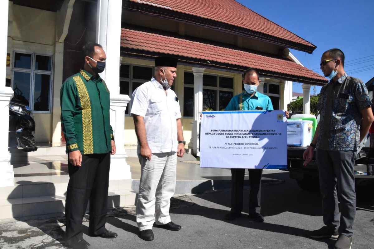 PLN salurkan bantuan disinfektan dan masker medis untuk Aceh Tengah