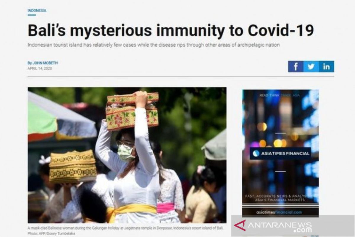 Media Asing dan "Imunitas Misterius" Bali terhadap COVID-19