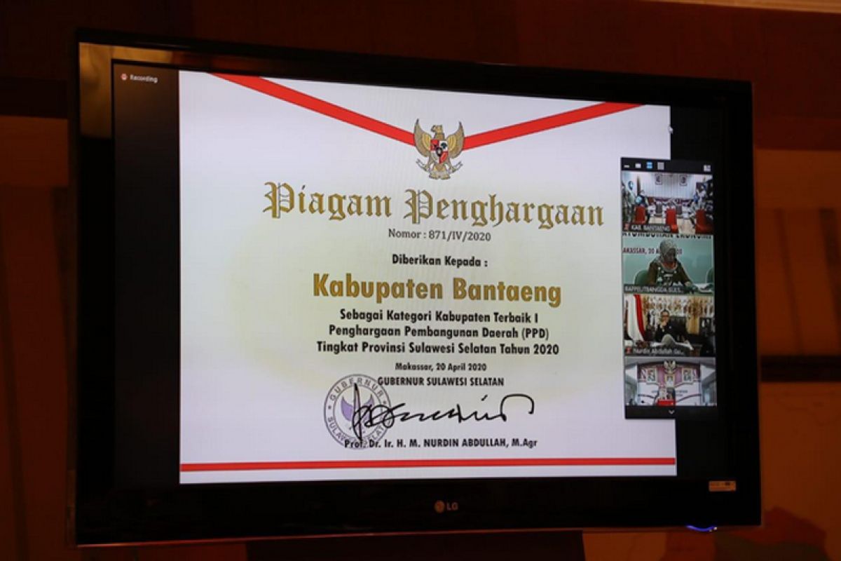 Bantaeng raih kabupaten terbaik I PPD Tingkat Sulsel tahun 2020