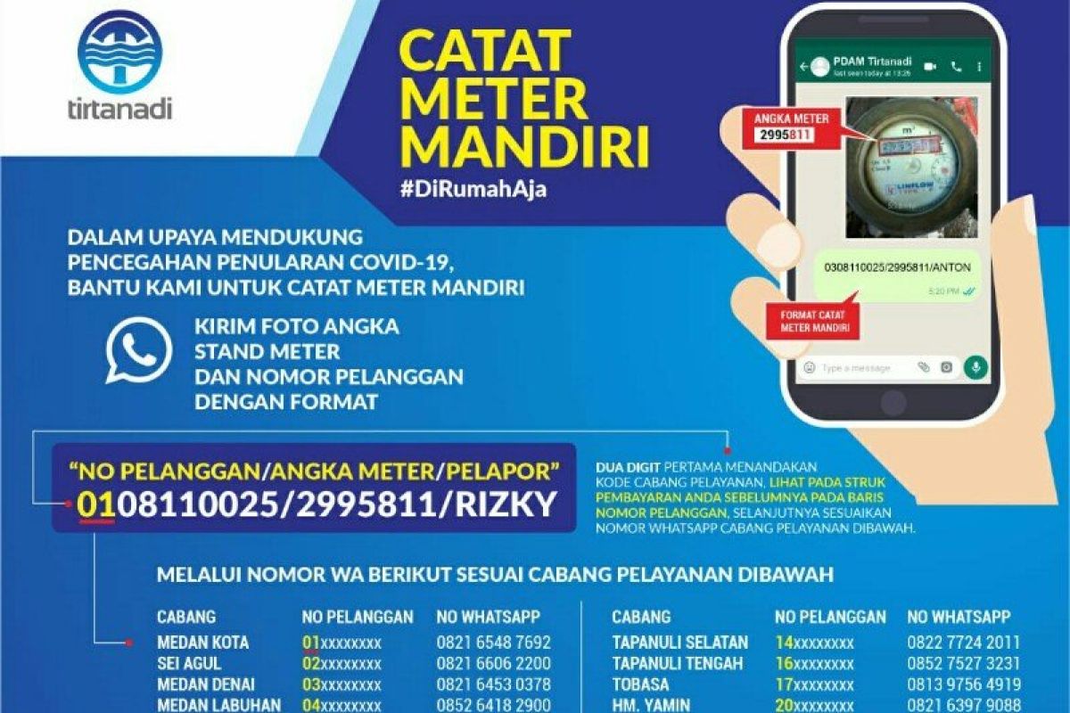 PDAM Tirtanadi gratiskan pembayaran rekening air 3 bulan