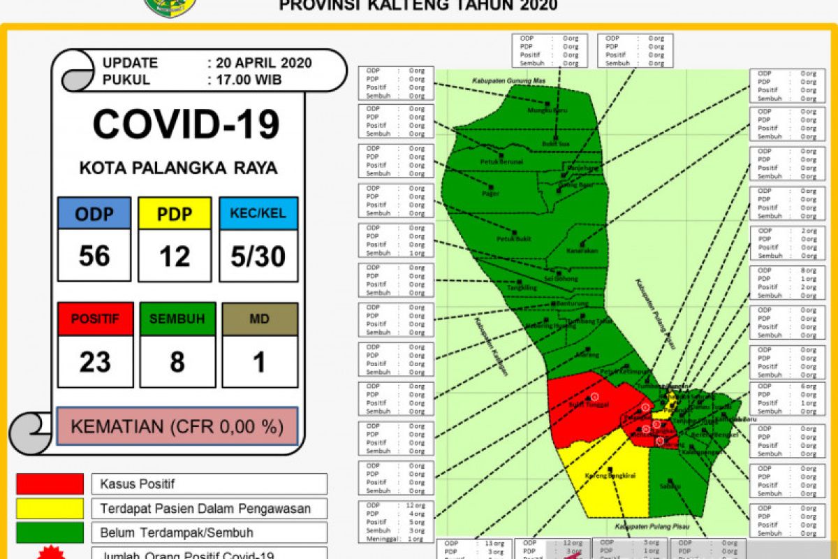 Delapan pasien COVID-19 di Palangka Raya sembuh