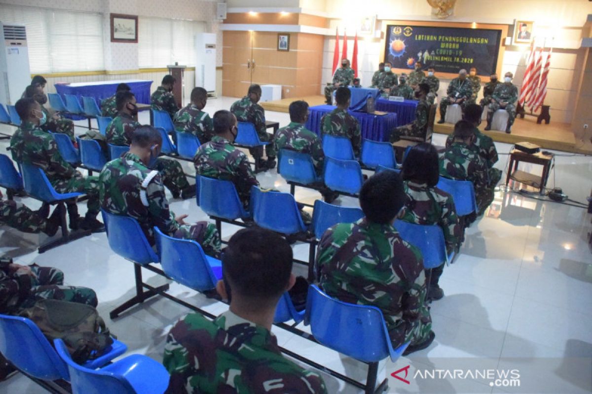 Latihan penanggulangan COVID-19 Kolinlamil uji keandalan prajurit