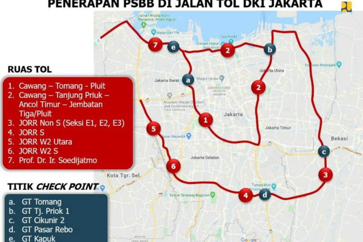 Lalu lintas tol di Jakarta, Jabar dan Banten turun 42 sampai 60 persen dampak dari penerapan PSBB