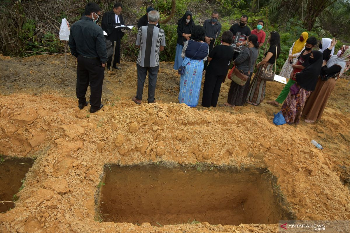 71 jenazah sudah dimakamkan dengan protokol COVID-19 di Pekanbaru, empat diantaranya positif
