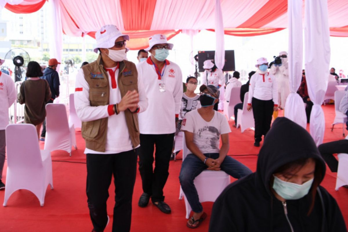 Rapid test yang digelar relawan Sandiaga nyatakan 28 orang reaktif