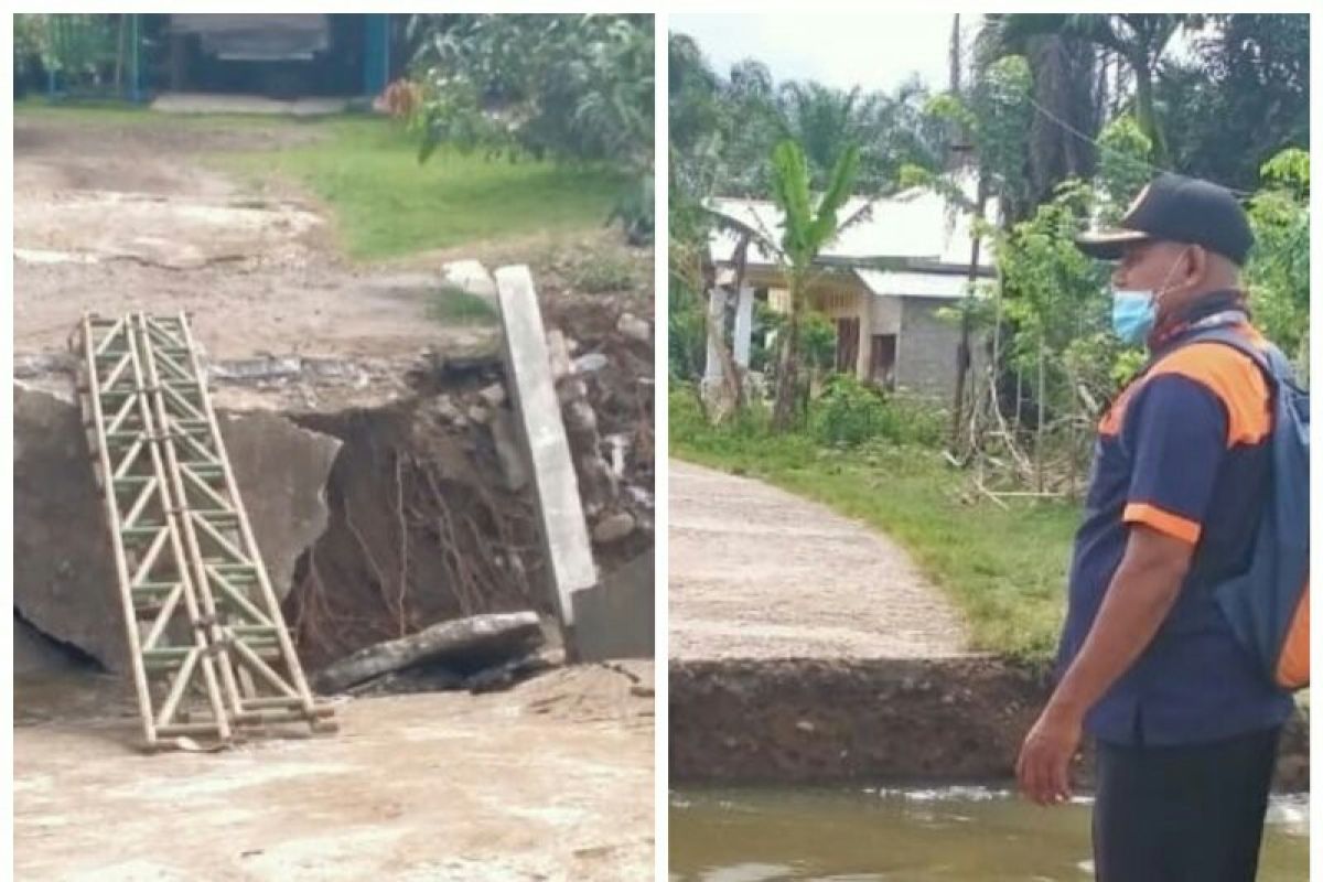 Dua jembatan di Langkat roboh