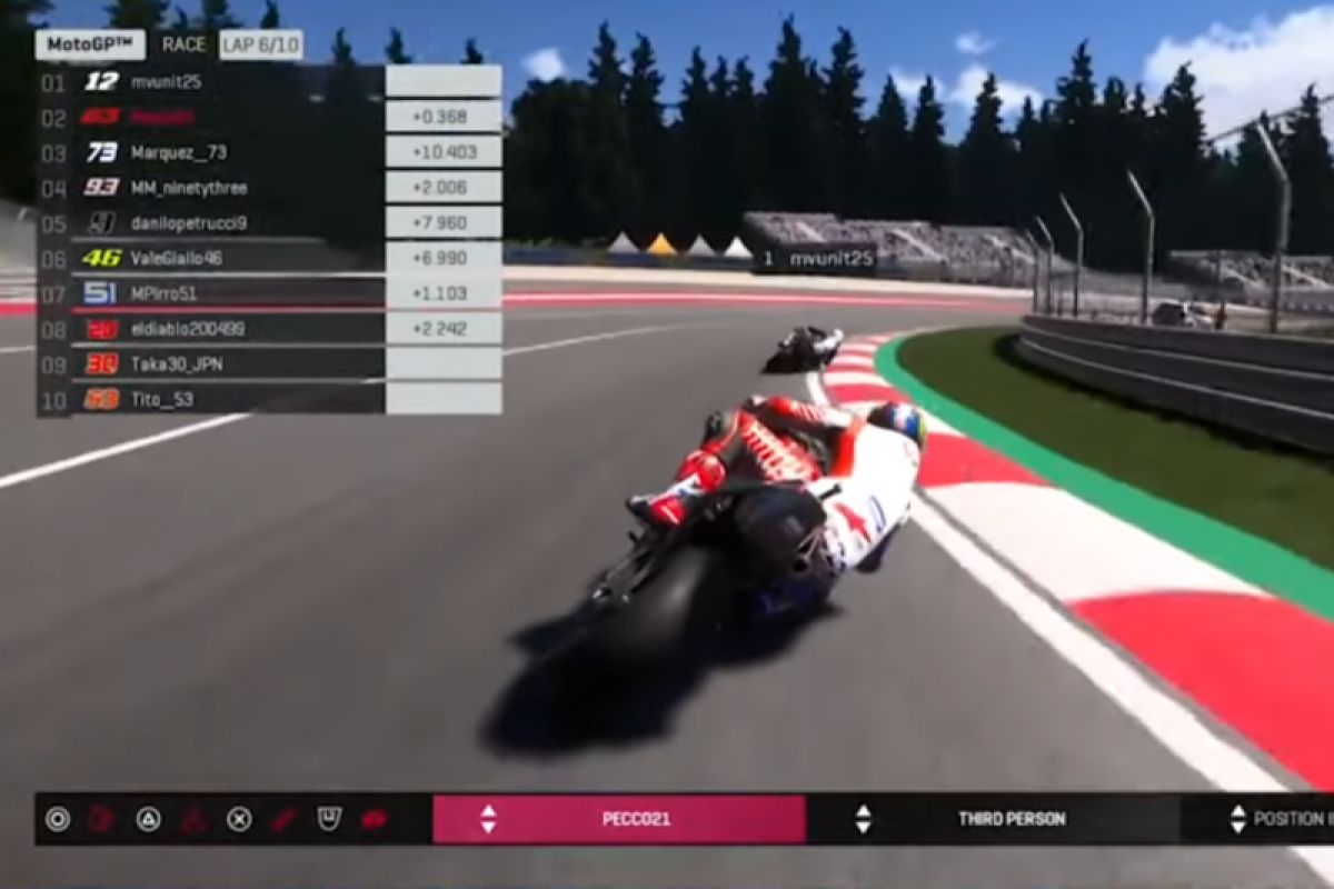 Balap virtual MotoGP seri ketiga menjadi arena duel pebalap tiga kelas