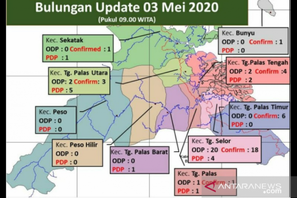 Tiga lagi kasus positif COVID-19 Bulungan