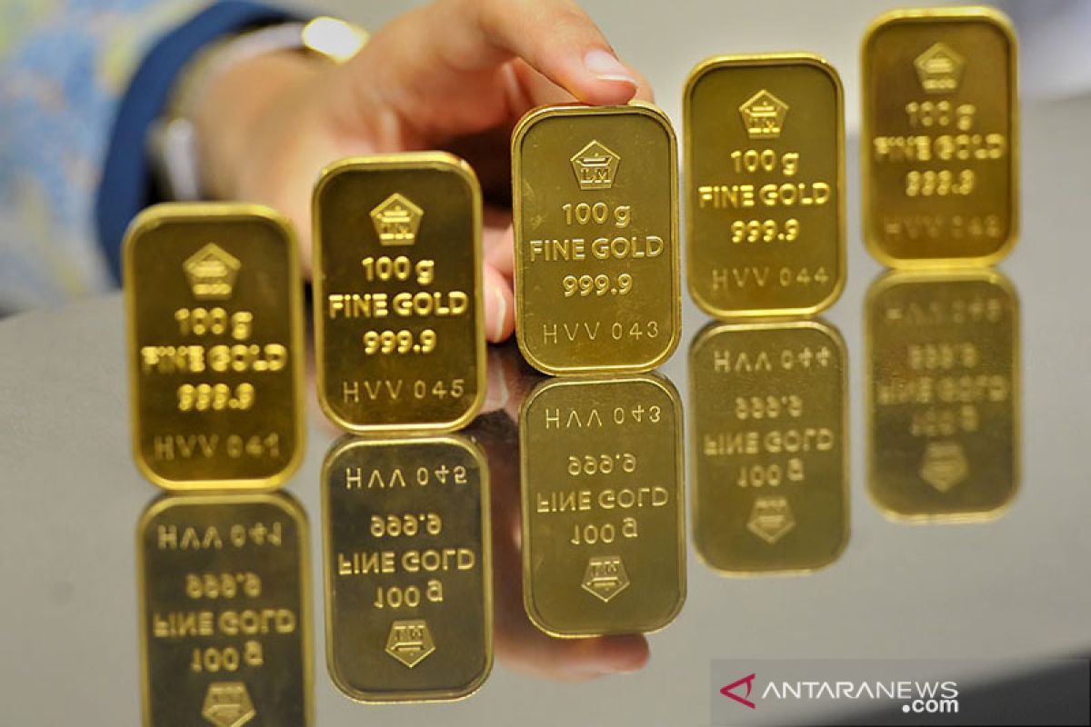 Harga emas Antam menguat Rp5.000/gram