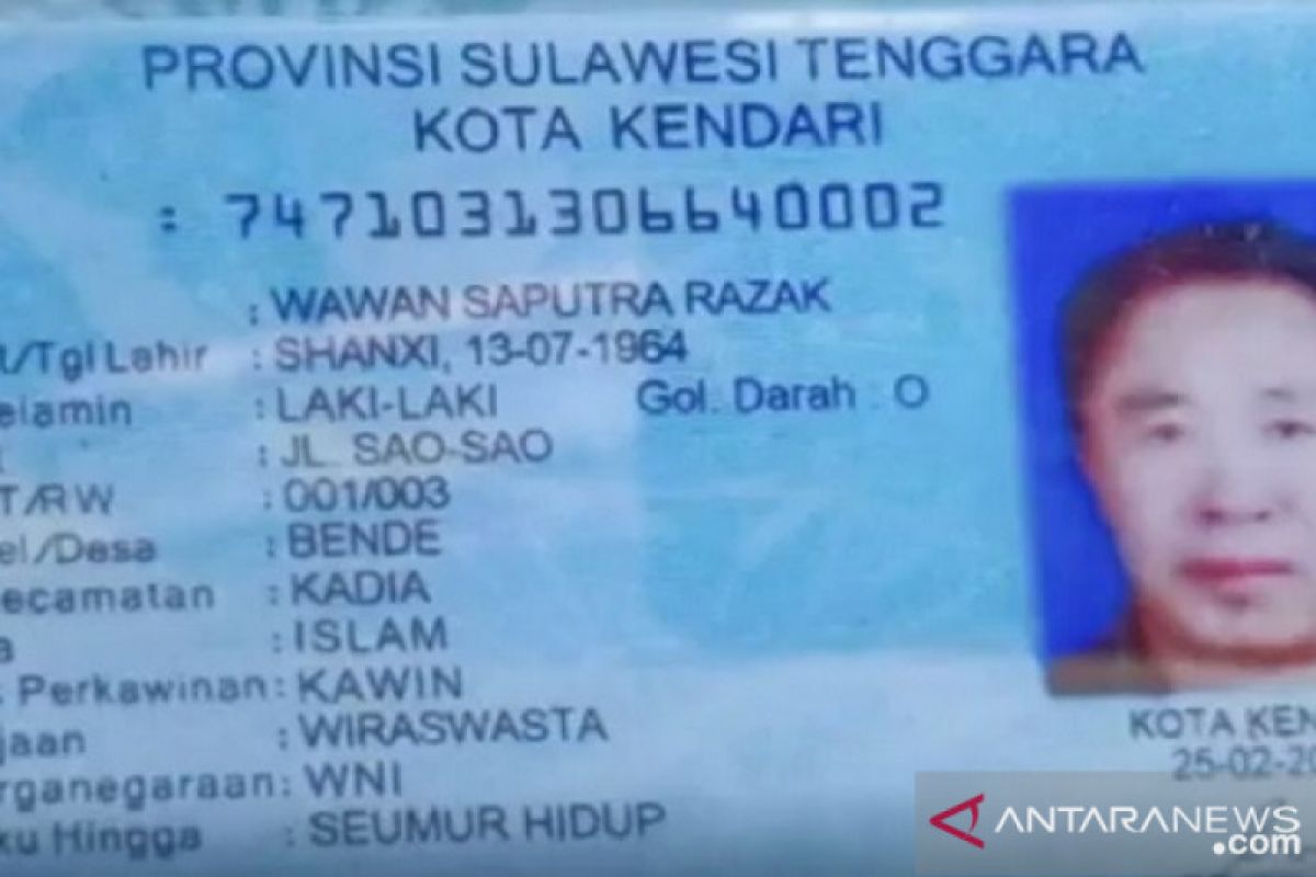 Nah.. seorang WNA China di Sultra palsukan identitas diri