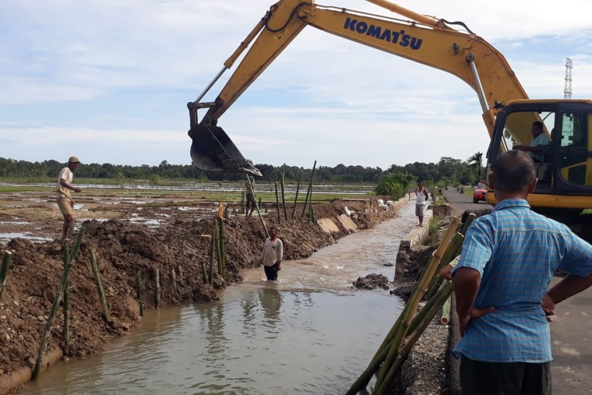 BPBK Abdya tangani tanggul irigasi jebol akibat banjir