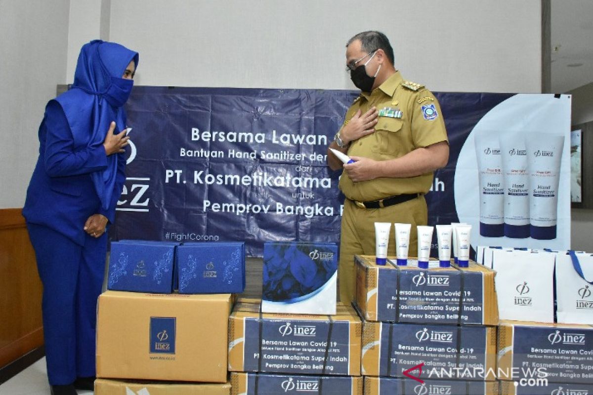 Gubernur Babel apresiasi bantuan hand sanitizer PT Kosmetikatama Super Indah