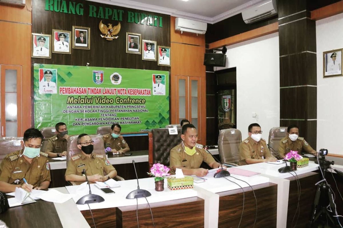 Pemkab Pringsewu dan STPN Yogyakarta rapat bahas kerjasama secara virtual