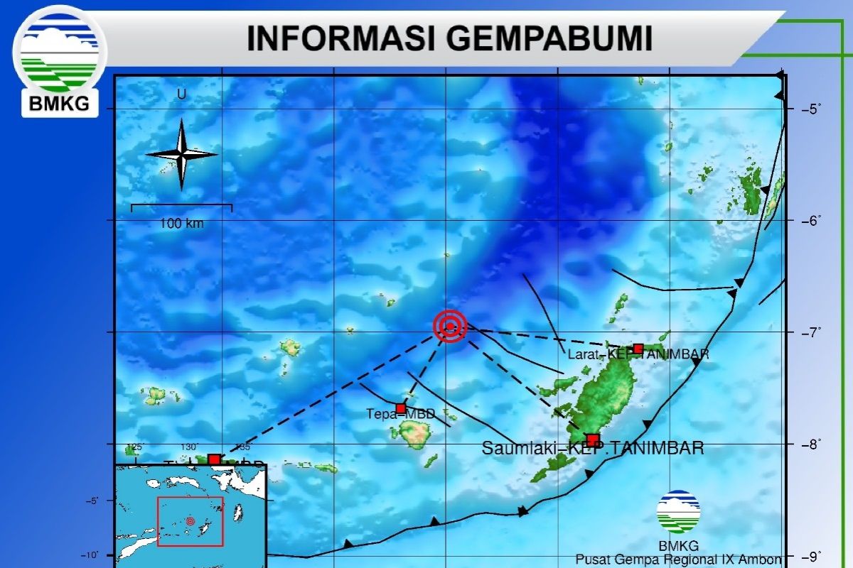 BMKG mutakhirkan gempa Laut di Banda jadi magnitudo 6,9