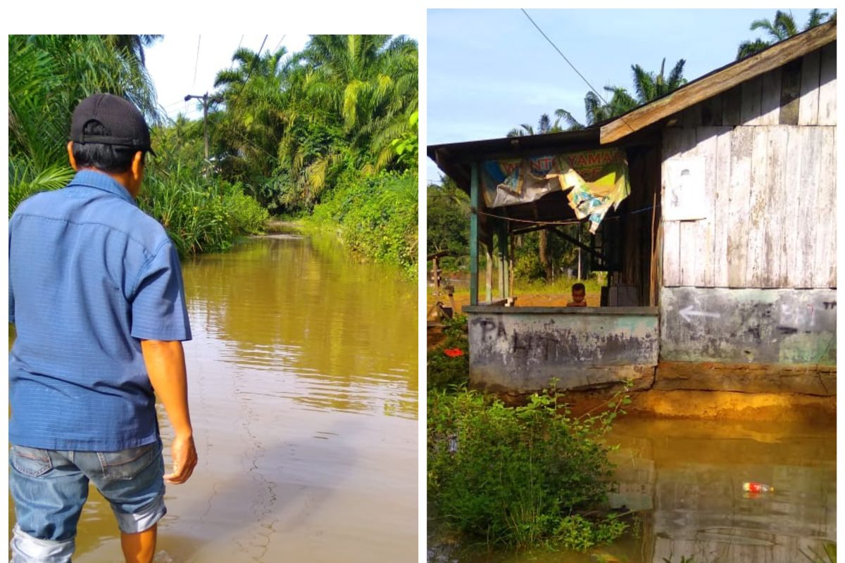 15 kepala keluarga di Kecamatan Sei Lepan Langkat mengungsi karena banjir