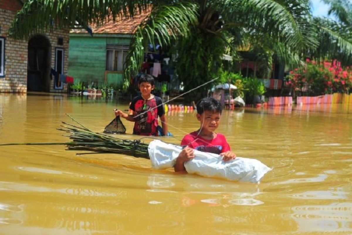 Banjir luapan Sungai Batanghari rendam jalan di Jaluko Muarojambi